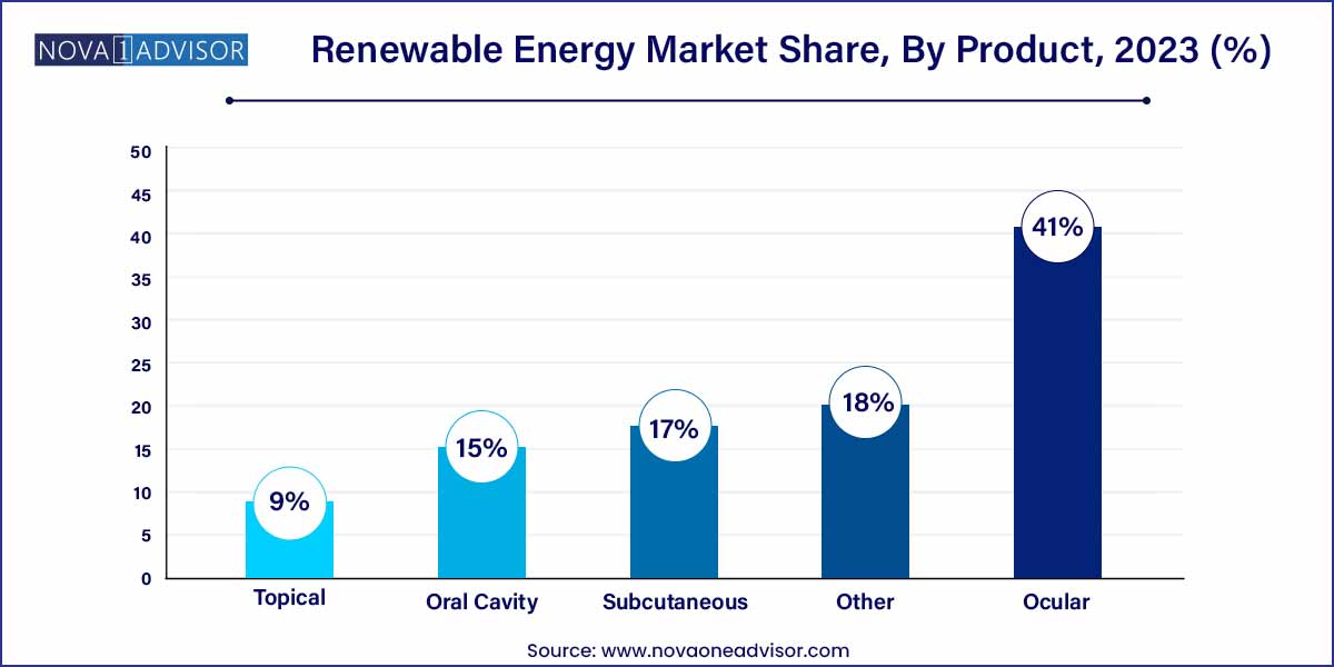 Renewable Energy Market Share, By Product, 2023 (%)