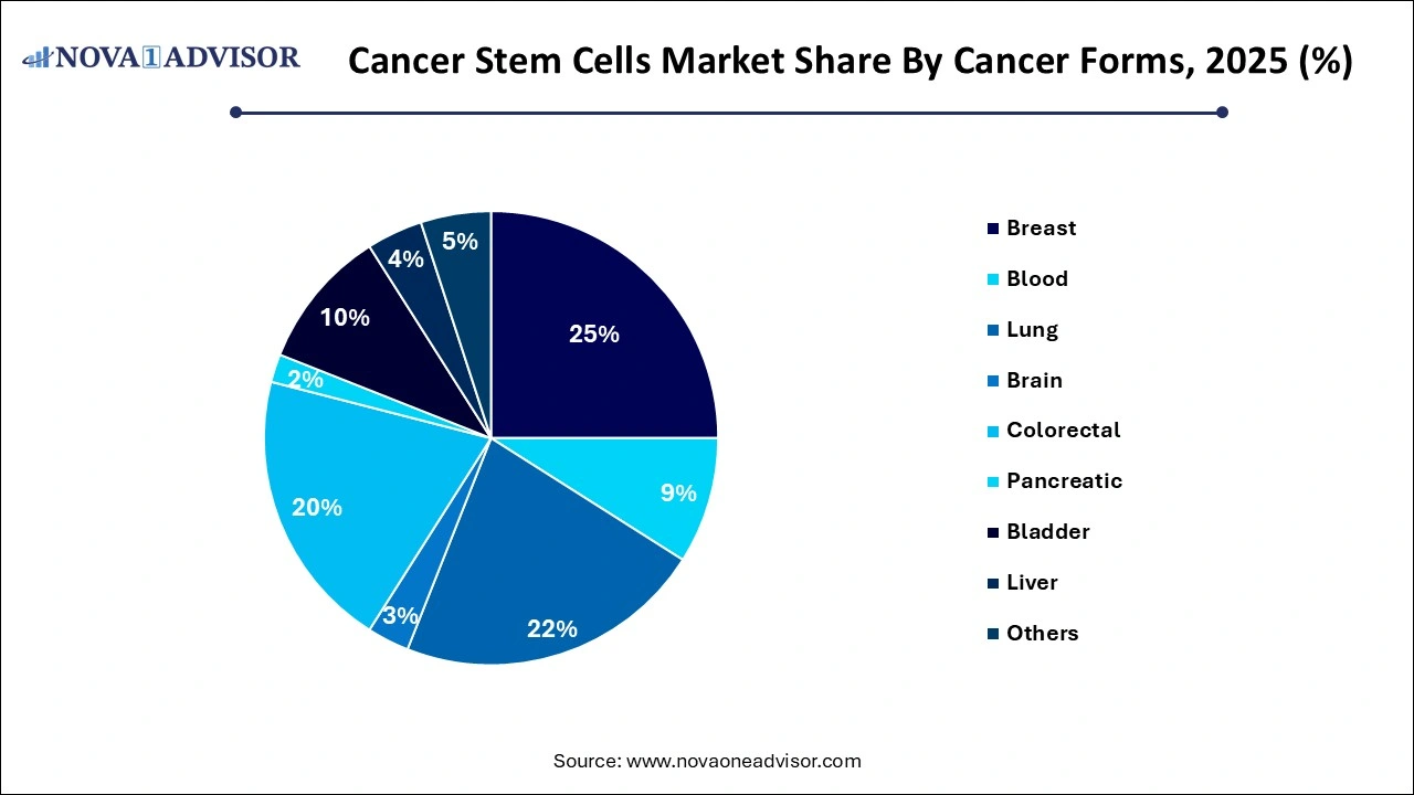 Cancer Stem Cells Market Share by Cancer Forms Cancer Stem Cells Market Share by Cancer Forms