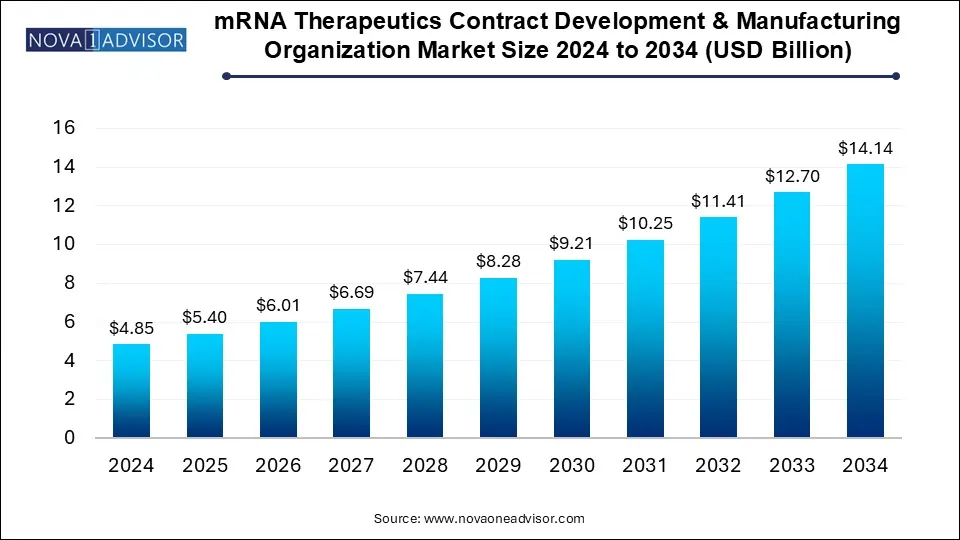 mRNA Therapeutics Contract Development & Manufacturing Organization Market Size 2024 To 2034